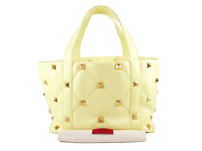 Valentino Roman Studs gesteppte Tote-Tasche Golden Gelb - Ansicht 11