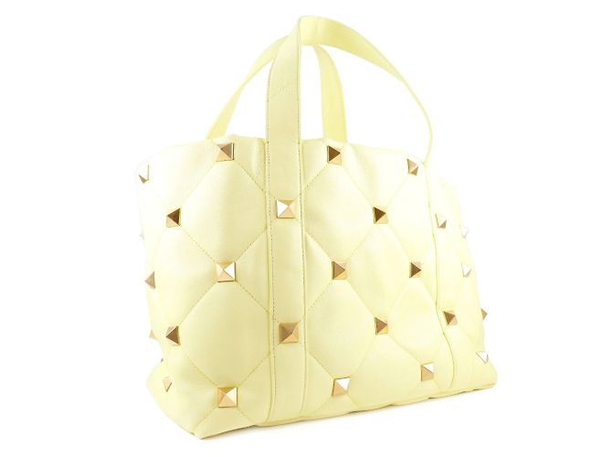 Valentino Roman Studs gesteppte Tote-Tasche Golden Gelb - Ansicht 3