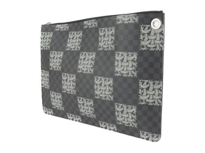 Borsa Clutch Pochette Joule GM Christopher Nemes Louis Vuitton Marrone Nero - vista 2