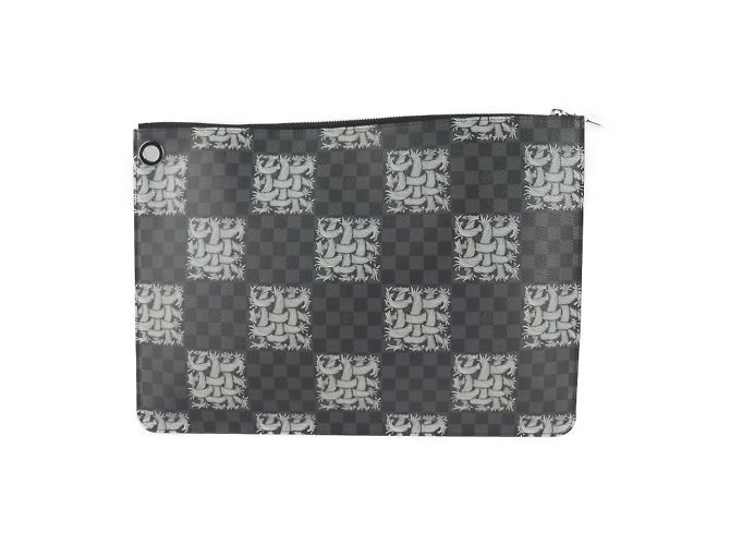 Borsa Clutch Pochette Joule GM Christopher Nemes Louis Vuitton Marrone Nero - vista 3