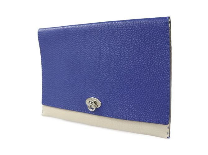Fendi Alda 326 Selleria Clutch Blu - vista 2