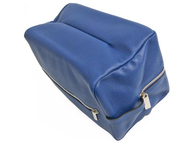 Valextra Grande Beauty Case V6A68 Blu - vista 2