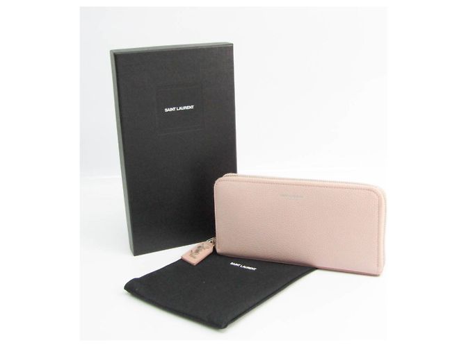 Saint Laurent Langbörse aus hellrosa Kalbsleder Pink - Ansicht 11