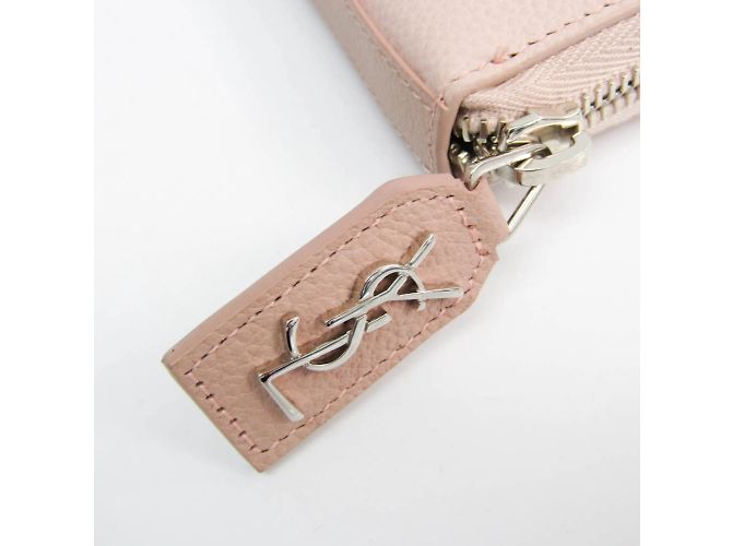 Saint Laurent Langbörse aus hellrosa Kalbsleder Pink - Ansicht 7