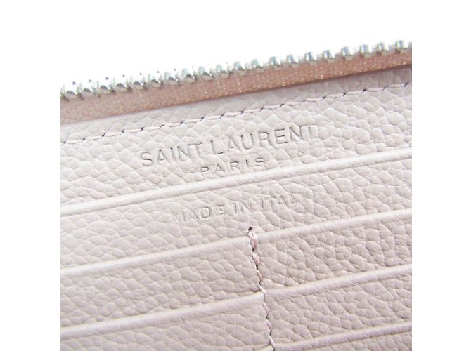 Saint Laurent Langbörse aus hellrosa Kalbsleder Pink - Ansicht 9