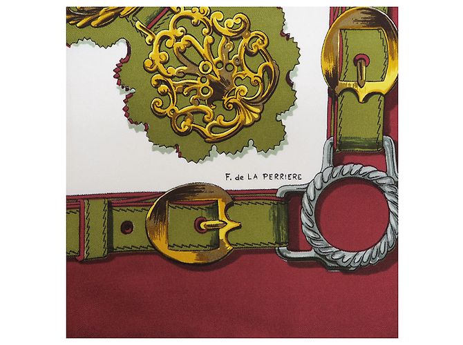 Hermès Bufanda de seda Hermes Carre 90 Cuiveeries Bordeaux Burdeos - vista 3