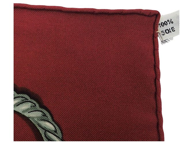 Hermès Bufanda de seda Hermes Carre 90 Cuiveeries Bordeaux Burdeos - vista 7