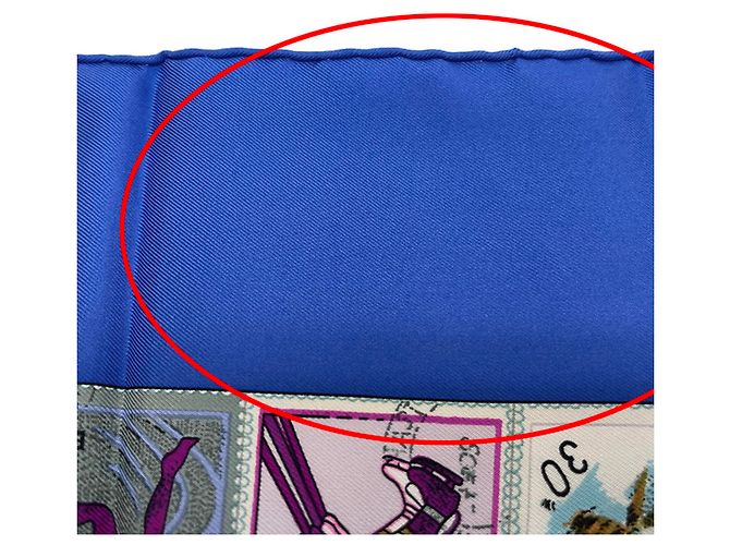 Silk In Hermès Carré 90 CORRISPONDENZA Sciarpa in Seta Blu - vista 7