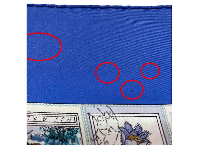Silk In Hermès Carré 90 CORRISPONDENZA Sciarpa in Seta Blu - vista 8