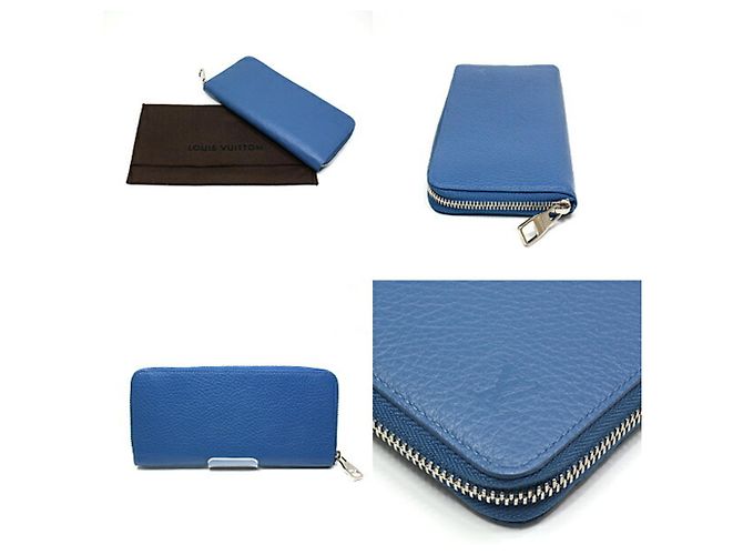 Portafoglio verticale Zippy Taurillon Louis Vuitton Blu - vista 2