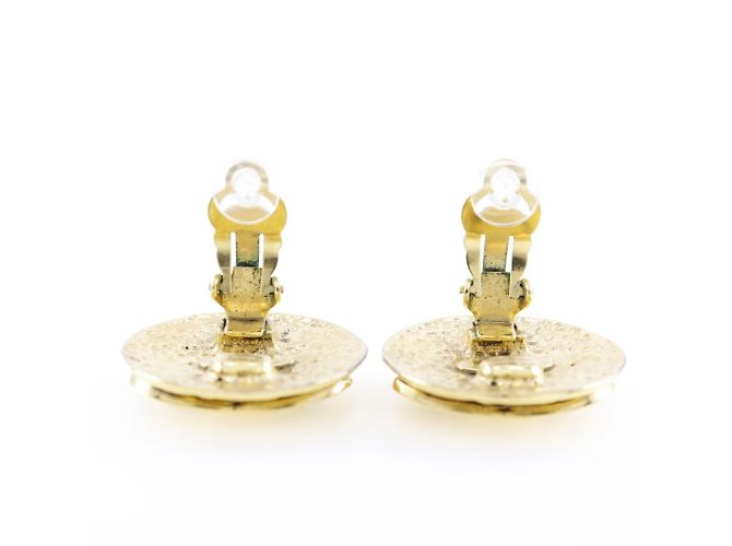 Orecchini matelassé in oro placcato vintage di Chanel - vista 4