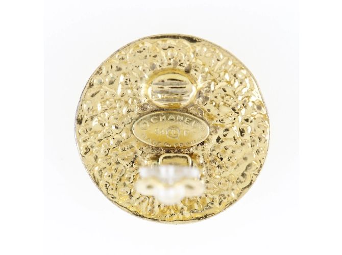 Orecchini matelassé in oro placcato vintage di Chanel - vista 6