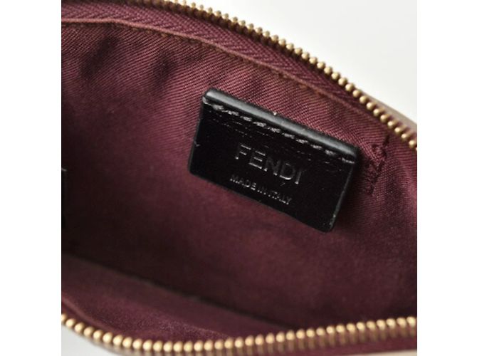 Monedero de cuero marrón Fendi Castaño - vista 4