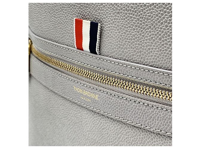 Thom Browne Klassischer Rucksack aus grauem Leder - Ansicht 8
