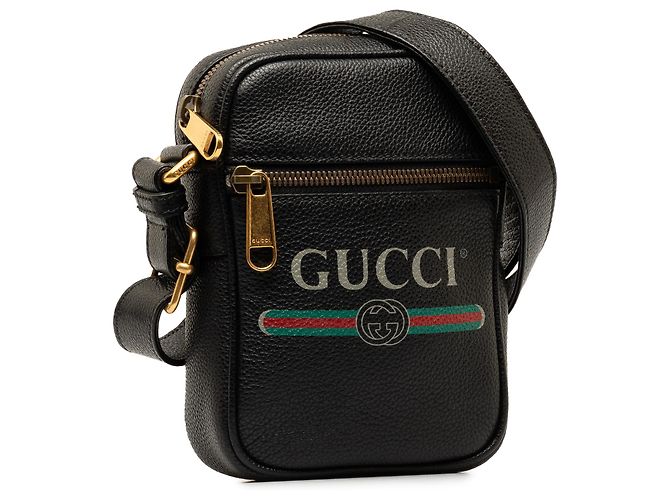 Borsa a tracolla nera con logo Gucci Nero - vista 2