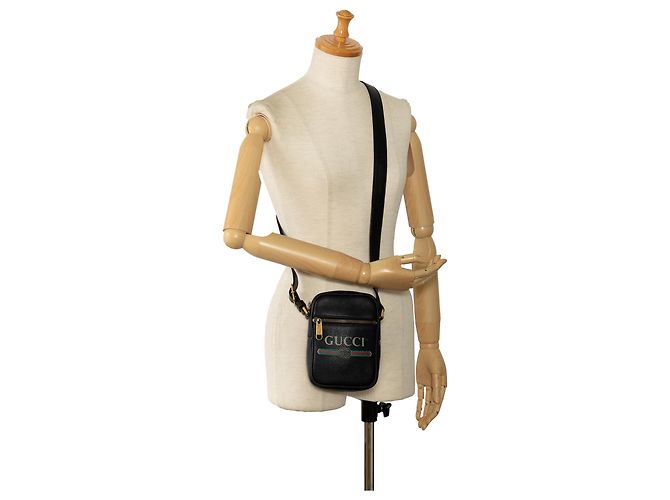 Borsa a tracolla nera con logo Gucci Nero - vista 9
