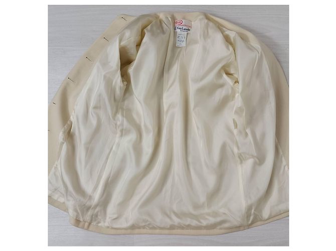 Giacca bianca lunga in lana vintage anni '80 Guy Laroche Bianco - vista 4