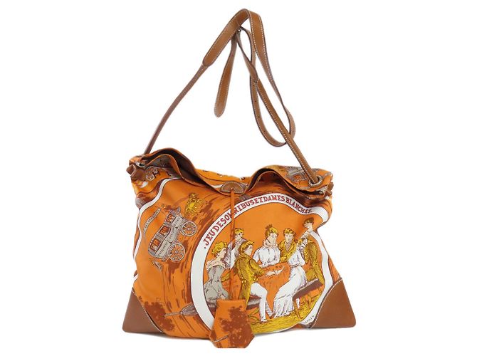 Silk In Borsa tote Silky City di Hermès Arancione - vista 11