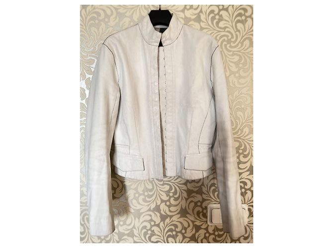 Louis Vuitton Lederjacke Bikerjacke Weiß - Ansicht 11