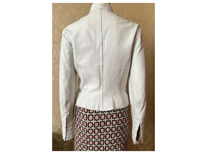 Louis Vuitton Lederjacke Bikerjacke Weiß - Ansicht 2