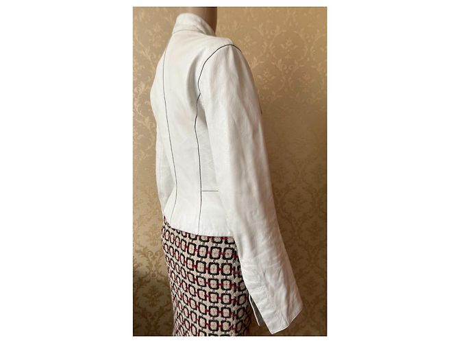 Louis Vuitton Lederjacke Bikerjacke Weiß - Ansicht 4