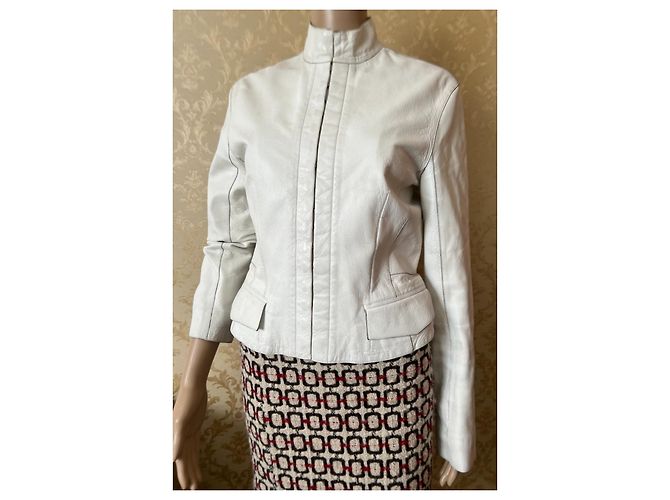 Louis Vuitton Lederjacke Bikerjacke Weiß - Ansicht 5