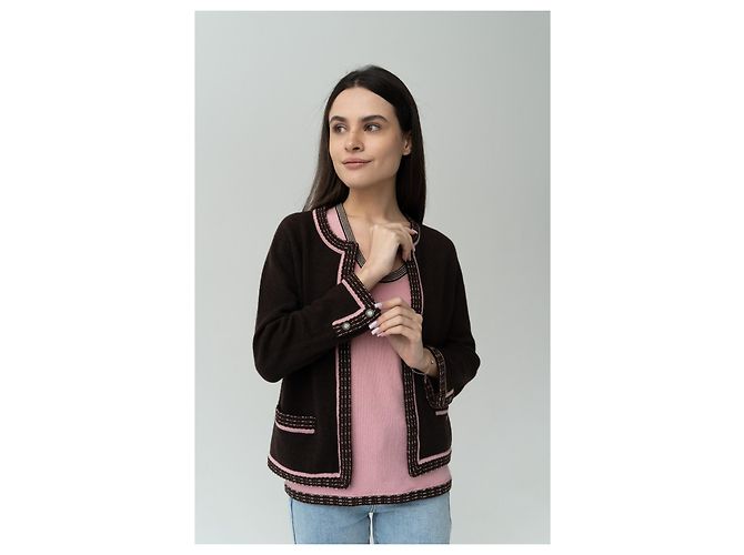 Chanel von Karl Lagerfeld 05A 2005 Kaschmir-Cardigan und Oberteil Mehrfarben - Ansicht 2
