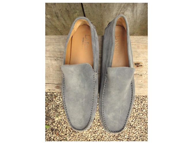 Autre Marque Mocasines Larson de cuero azul - vista 2