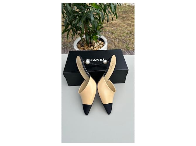 Mules Chanel Nero Beige - vista 12