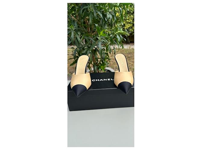 Mules Chanel Nero Beige - vista 13