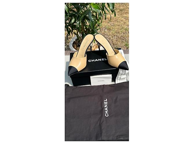 Mules Chanel Nero Beige - vista 5