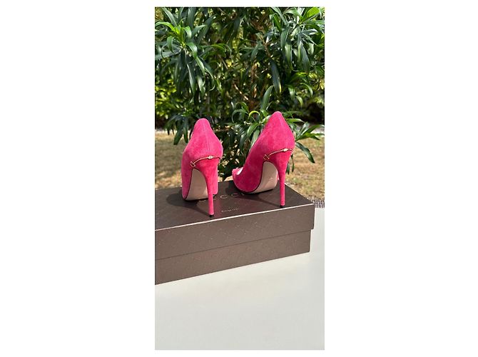 Gucci Pumps Fuchsia Leder Hirschleder Fuschia - Ansicht 10