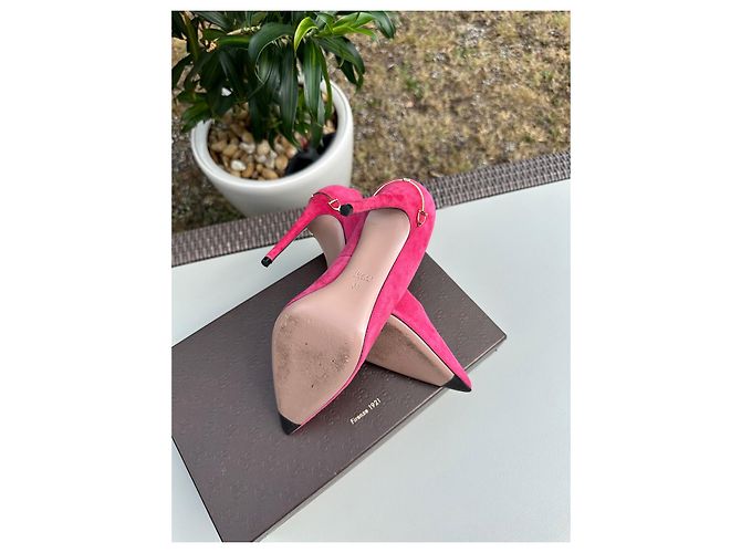 Gucci Pumps Fuchsia Leder Hirschleder Fuschia - Ansicht 12