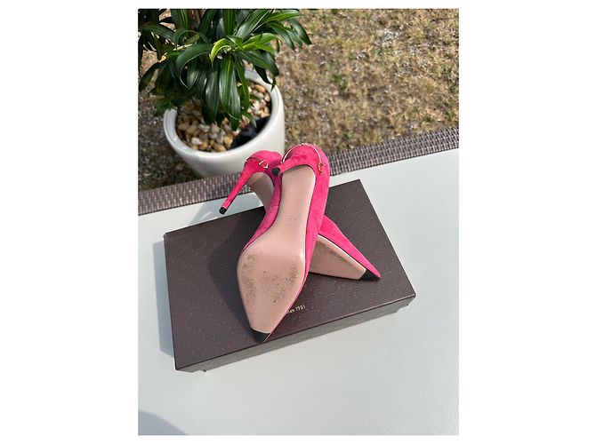 Gucci Pumps Fuchsia Leder Hirschleder Fuschia - Ansicht 13