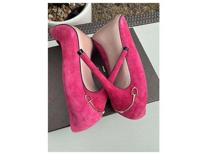 Gucci Pumps Fuchsia Leder Hirschleder Fuschia - Ansicht 2