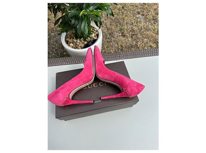Gucci Pumps Fuchsia Leder Hirschleder Fuschia - Ansicht 3