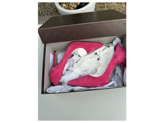 Gucci Pumps Fuchsia Leder Hirschleder Fuschia - Ansicht 5