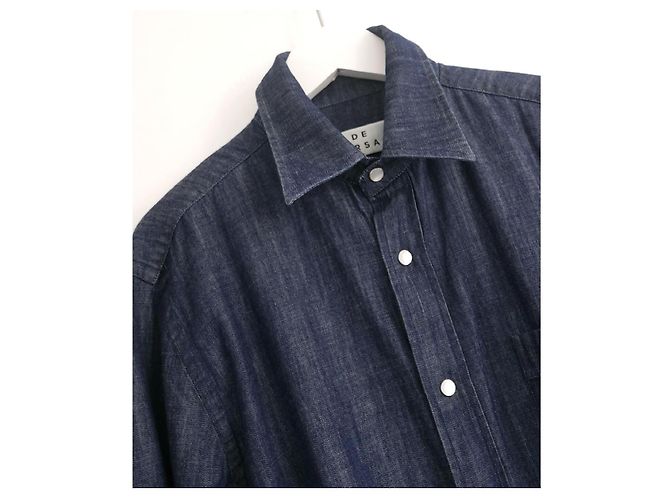 Autre Marque Camicia overshirt in denim leggero De Fursac per uomo Blu - vista 2