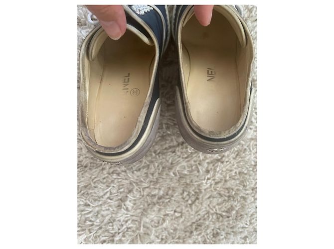 Chanel Mules compensées Bleu - vue 3