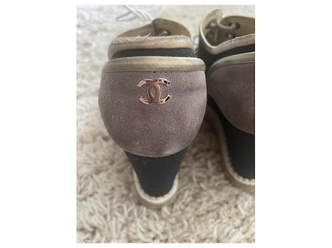 Chanel Mules compensées Bleu - vue 4