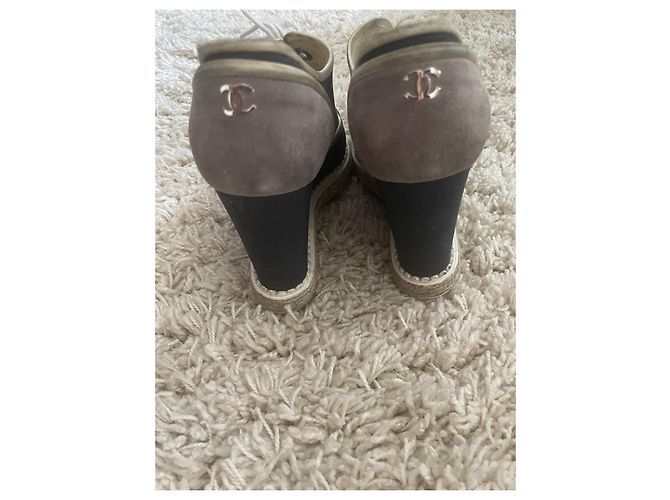 Chanel Mules compensées Bleu - vue 5