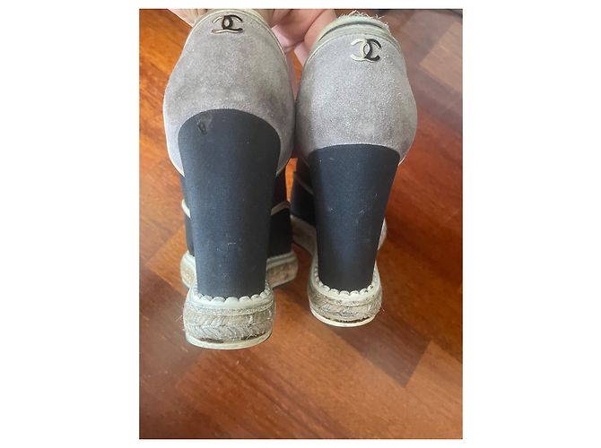 Chanel Mules compensées Bleu - vue 7
