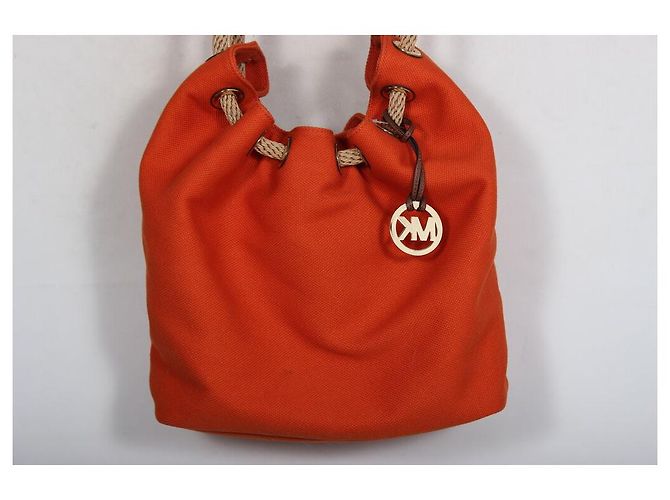 Borsa Michael Kors arancione in tessuto - vista 4