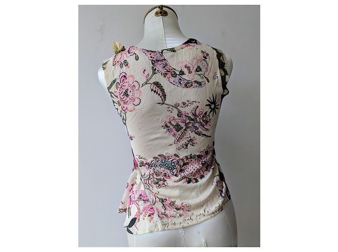 Top sin mangas de seda beige Kenzo - vista 2