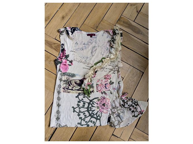 Top sin mangas de seda beige Kenzo - vista 4