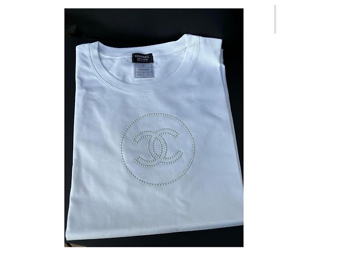 TOP BLANCO CHANEL FIRMA CC / TAMAÑO M / NUEVO - vista 2