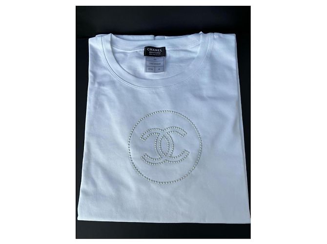 TOP BLANCO CHANEL FIRMA CC / TAMAÑO M / NUEVO - vista 5