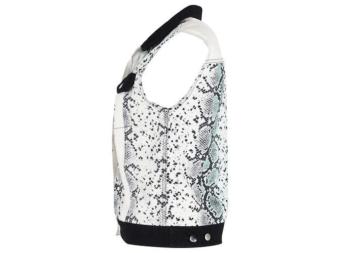 Chaleco con estampado de serpiente Sandro Paris en denim blanco - vista 2
