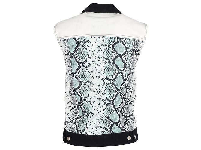Chaleco con estampado de serpiente Sandro Paris en denim blanco - vista 3