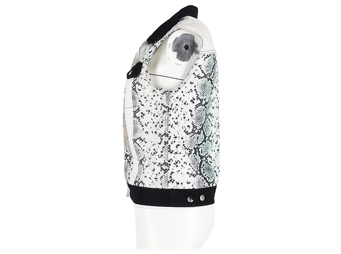 Chaleco con estampado de serpiente Sandro Paris en denim blanco - vista 5
